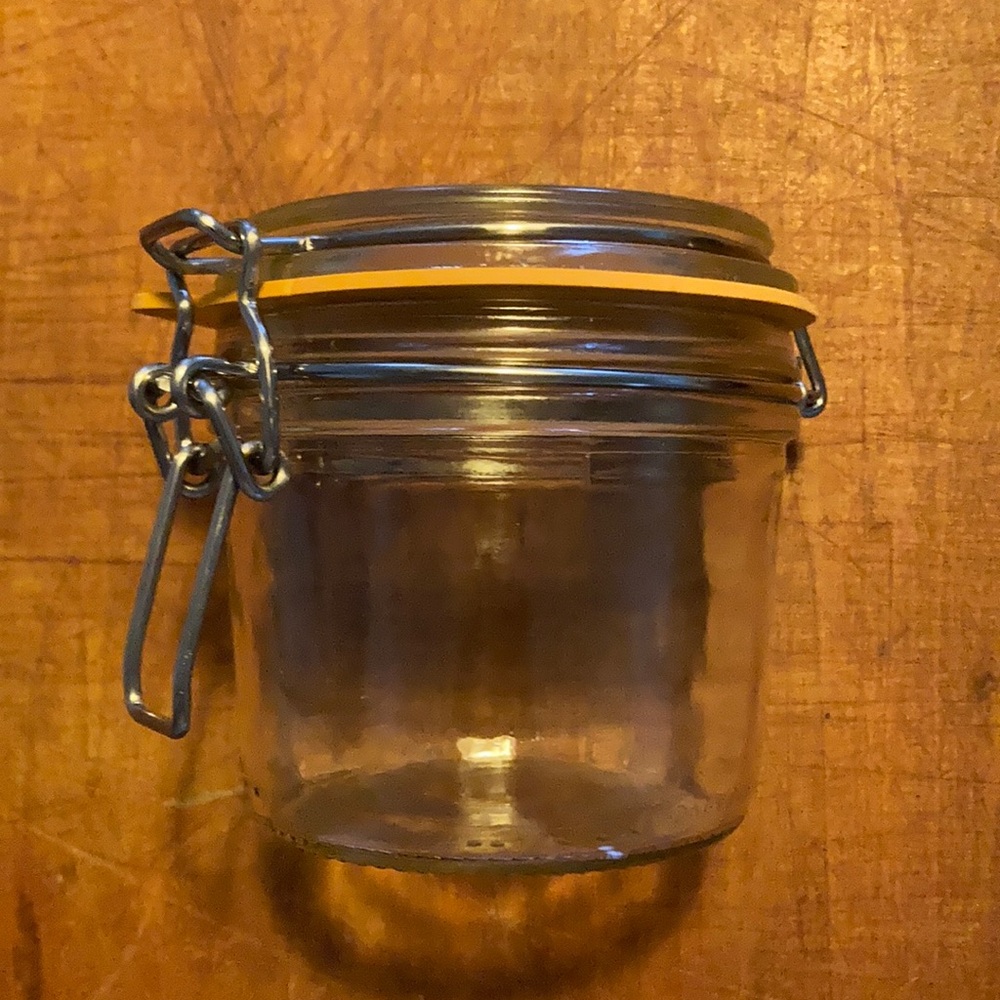 🥬🍽 LE PARFAIT Orange Glass Canning Jar French Kitchen 1.5 Cups / 12 Fl Oz.🥕🍶